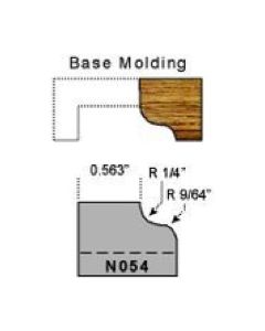 Base molding profile 1/4 radius