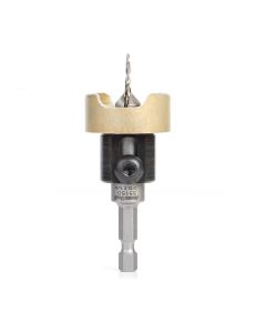 Amana tool 55150 Carbide Tipped 82 Degree Countersink with Tapered Dril and Adjustable Depth Stop with No-Thrust BB, 3/8 D x 3/32 Dril D x 1/4 Inch Quick Release Hex SHK