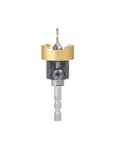 Amana tool 55331 Carbide Tipped 82 Degree Countersink with Adjustable Depth Stop and No-Thrust BB, Hybrid For Festool CENTROTEC System 3/8 D x 3/32 Dril D x 1/4 Inch Quick Release Hex SHK