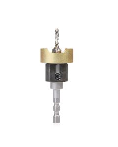 Amana tool 55336 Carbide Tipped 82 Degree Countersink with Adjustable Depth Stop and No-Thrust BB, Hybrid For Festool CENTROTEC System 3/8 D x 5/32 Dril D x 1/4 Inch Quick Release Hex SHK