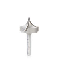 Amana tool 56144 Carbide Tipped Point Cutting Roundover 1/2 R x 1 D x 3/4 CH x 1/4 SHK x 2 Inch Long Router Bit for Beadboards