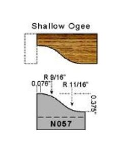 Base molding shallow ogee profile