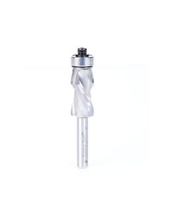 Amana tool 57173 Solid Carbide (Brazed to Steel Shank) Flush Trim Compression 1/2 D x 1 CH x 1/4 Inch SHK w/ Upper Bal Bearing Router Bit