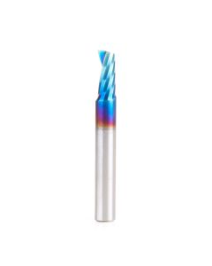 Amana tool 57362-K CNC Spektra Coated SC Spiral O Single Flute, Improved Surface Finish Plastic Cutting 1/4 D x 1/2 CH x 1/4 SHK x 2 Inch Long Up-Cut Router Bit with Mirror Finish