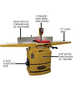 Powermatic 60C, 8-Inch Jointer, 3 HSS Knives, 2HP, 1Ph 230V 2365024