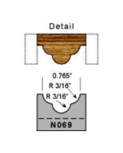 3/16 radius detail screen molding profile