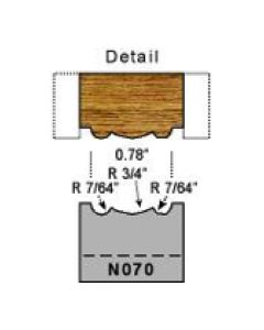 7/64 radius detail screen molding profile