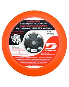 Dynabrade 56197 6" (152 mm) Dia. Non-Vacuum Disc Pad, Hook-Face, Short Nap