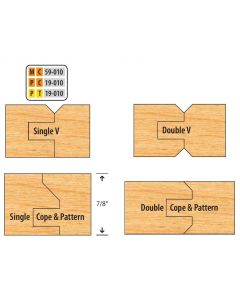 3/4 Bore Carbide V-Paneling Shaper Cutter Set