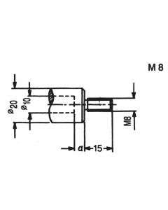 SOUTHEAST TOOL QCDA8001RH Quick Change DA, M8 x 15mm length