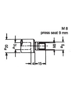 SOUTHEAST TOOL QCDA8004LH Quick Change DA, M8 x 15mm length