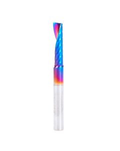 Amana tool 57367-K, CNC Spektra Coated SC Spiral O Single Flute, Improved Surface Finish Plastic Cutting 1/4 D x 1 CH x 1/4 SHK x 2-1/2 Inch Long Up-Cut Router Bit with Mirror Finish