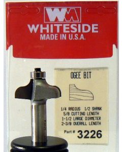 Whiteside 3226 Ogee Bit 1/4R 1-1/2LD 5/8CL