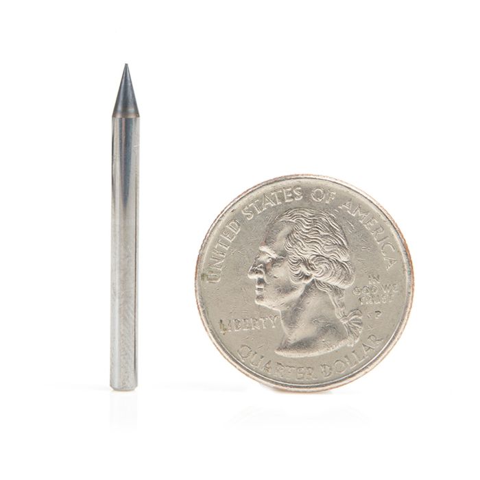 Amana tool 51719 Mini SC Spiral for Steel, Stainless Steel & Composites, AlTiN Coated 0.010 D x 0.030 CH x 1/8 SHK x 1-1/2 Inch Long Up-Cut 4-Flute Square End Router Bit/End Mil