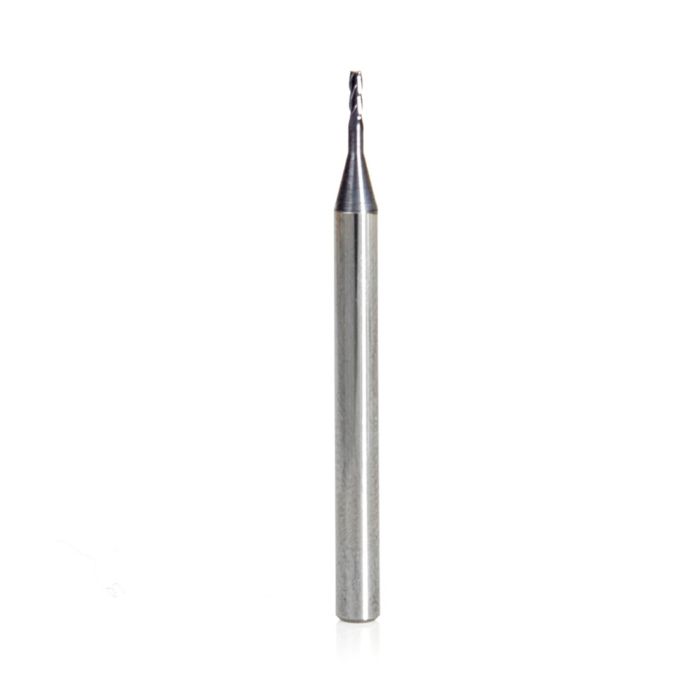 Amana tool 51725 Mini SC Spiral for Steel, Stainless Steel & Composites, AlTiN Coated 0.040 D x 0.120 CH x 1/8 SHK x 1-1/2 Inch Long Up-Cut 4-Flute Square End Router Bit/End Mil