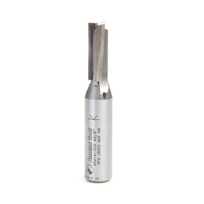 Amana tool 45414-3US Carbide Tipped High Production 3 Deg Up-Shear Straight Plunge 3/8 D x 1 Inch CH x 1/2 SHK Router Bit