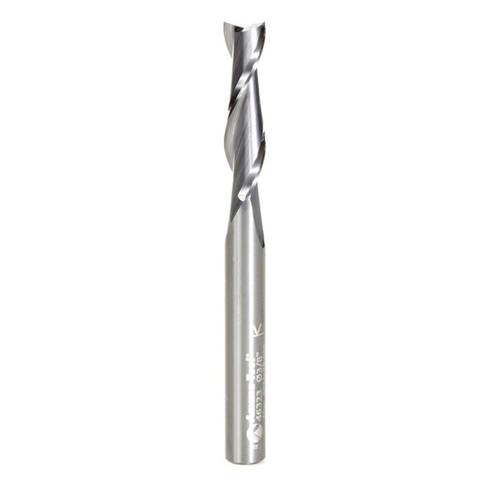 Amana tool 46323 SC Spiral Plunge 3/8 D x 1-1/2 CH x 3/8 SHK x 4 Inch Long 2 Flute Up-Cut Router Bit