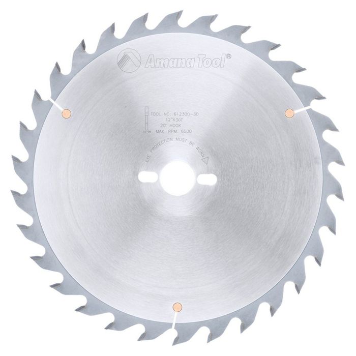 Amana tool 612300-30 Carbide Tipped Ripping Standard 12 Inch D x 30T FT, 20 Deg, 30mm Bore, Circular Saw Blade