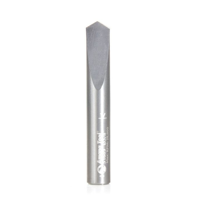 Amana tool 51689 SC Spiral for Steel, Stainless Steel & Non Ferrous Material 3/8 D x 1 CH x 3/8 SHK x 2-1/2 Inch Long Spade Dril / CNC Router Bit