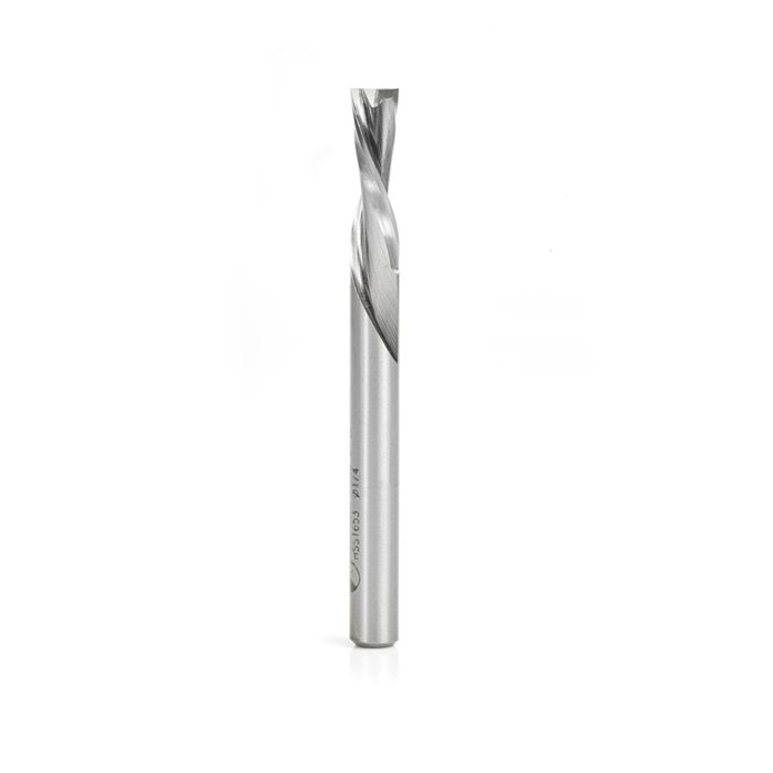 Amana tool HSS1653 HSS Spiral Aluminum Cutting Double Flute Down-Cut 1/4 D x 3/4 CH x 1/4 Inch SHK Router Bit