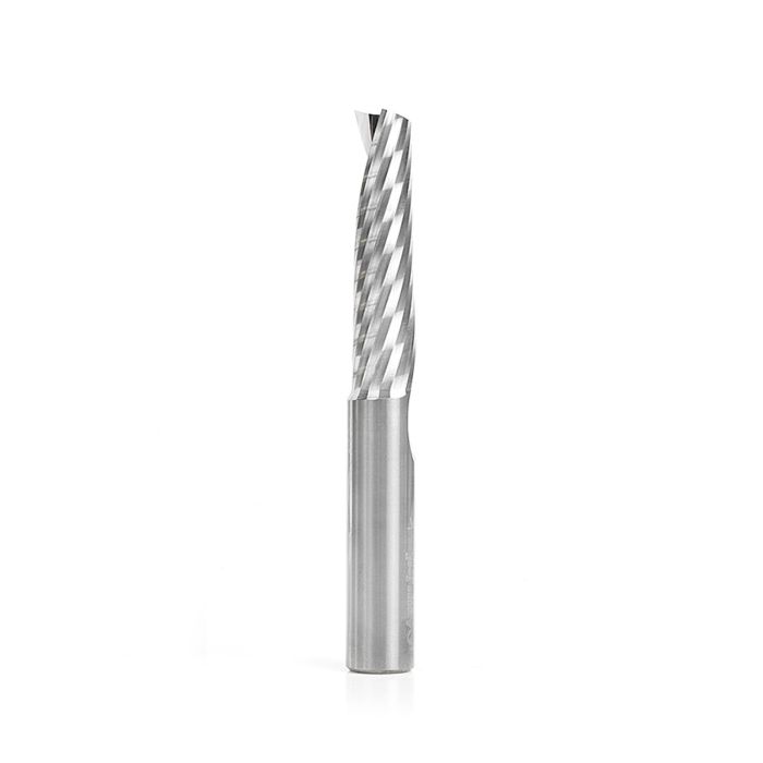 Amana tool 51648 CNC SC Spiral O Single Flute, Plastic Cutting 1/2 D x 2 CH x 1/2 SHK x 4 Inch Long Up-Cut Router Bit with Mirror Finish