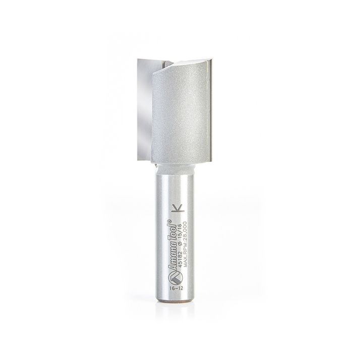 Amana tool 45182 Carbide Tipped Straight Plunge High Production 15/16 D x 1-1/4 CH x 1/2 Inch SHK Router Bit