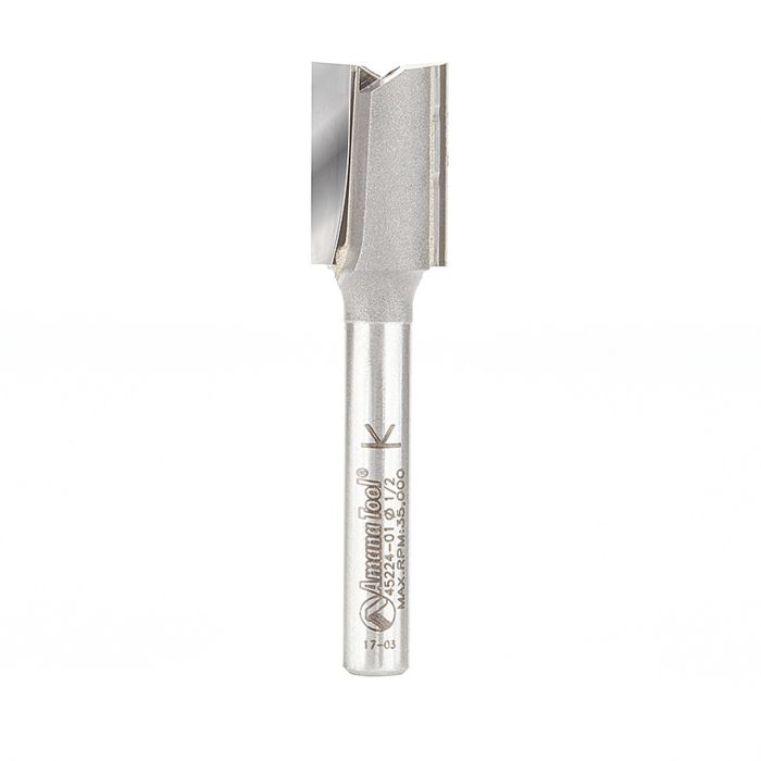 Amana tool 45224-01 Carbide Tipped Straight Plunge High Production 1/2 D x 3/4 CH x 1/4 SHK x 2-1/4 Inch Long Router Bit