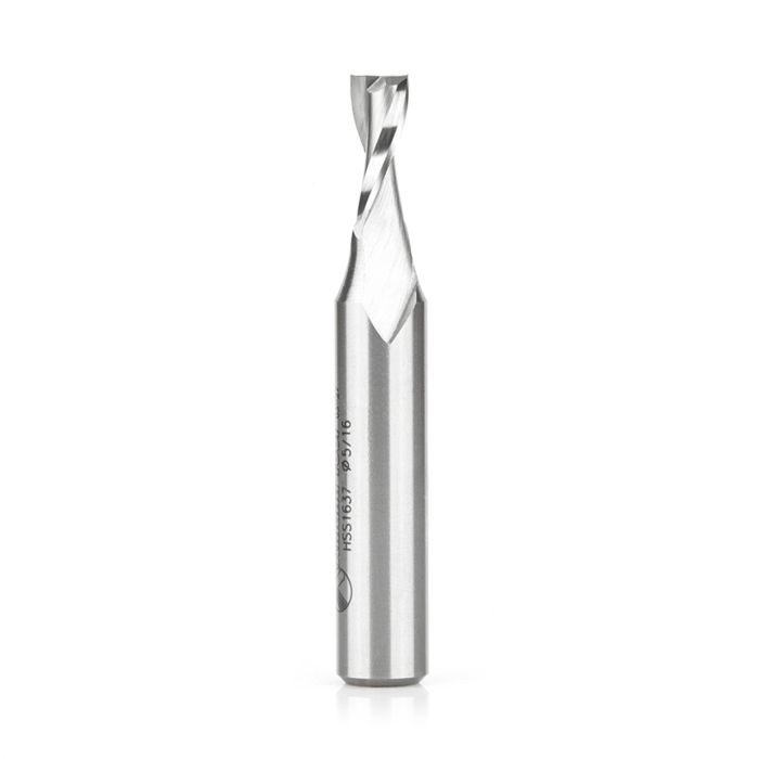 Amana tool HSS1637 HSS Spiral Aluminum Cutting Double Flute Up-Cut 5/16 D x 3/4 CH x 1/2 SHK 3-1/4 Inch Long Router Bit