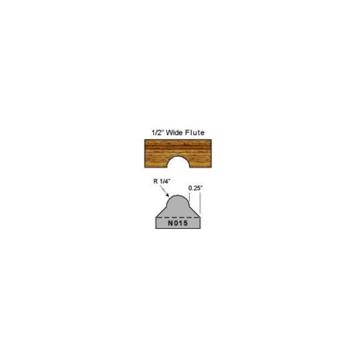 N015 1/4 radius flute cut