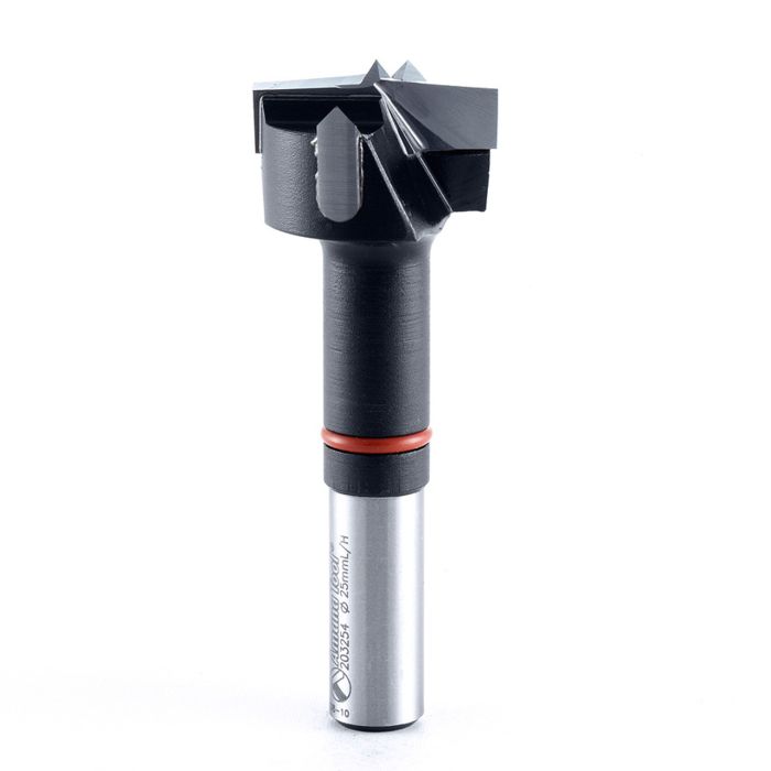 Amana tool 203254 Carbide Tipped Hinge Boring Bit L/H 25mm D x 70mm Long x 10mm SHK