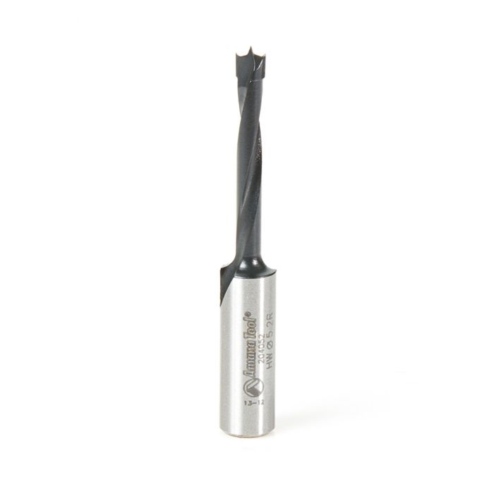 Amana tool 204052 Carbide Tipped Brad Point Boring Bit R/H 5.2mm D x 70mm Long x 10mm SHK