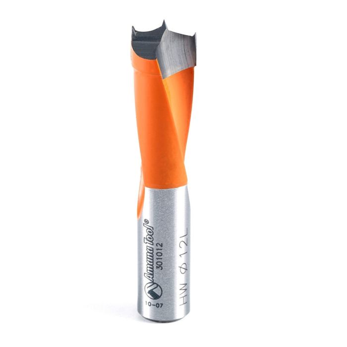 Amana tool 301012 Carbide Tipped Brad Point Boring Bit L/H 12mm D x 57mm Long x 10mm SHK