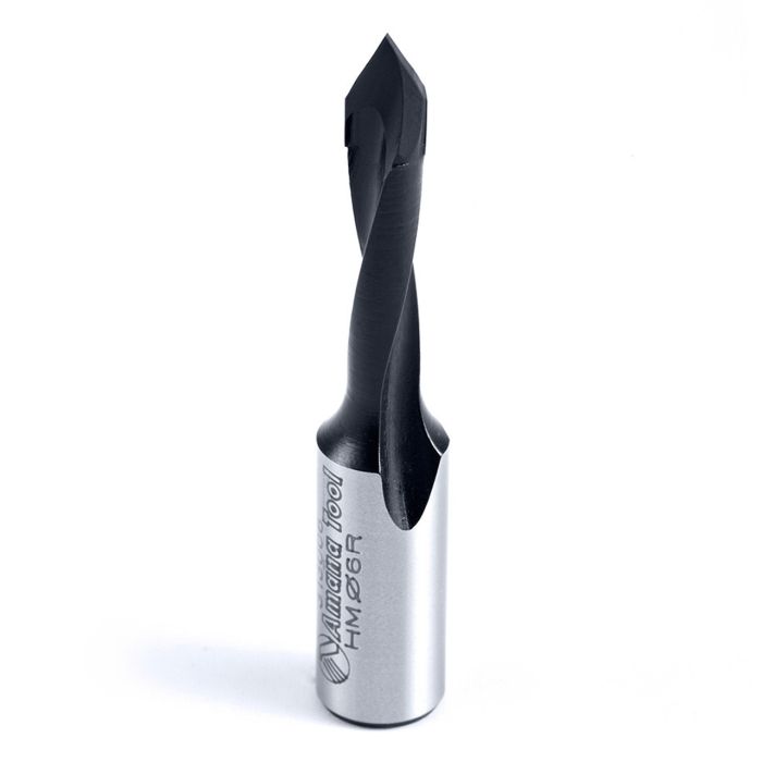 Amana tool 313006 Carbide Tipped Through-Hole Boring Bit R/H 6mm D x 57mm Long x 10mm SHK