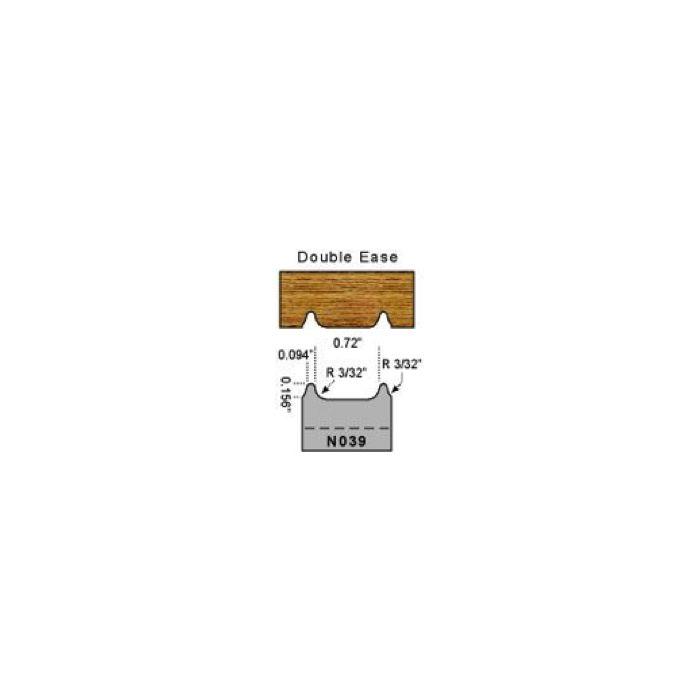 3/32 radius double ease profile