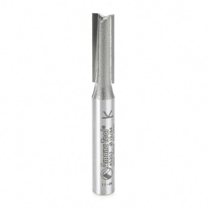 Amana tool 45203 Carbide Tipped Undersized Plywood Dado Plunge 15/64 D x 3/4 CH x 1/4 Inch SHK Router Bit for Plywood Thickness 1/4 minus 1/64