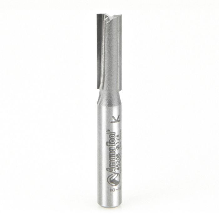 Amana tool 45208 Carbide Tipped Straight Plunge High Production 1/4 D x 3/4 CH x 1/4 SHK x 2 Inch Long Router Bit