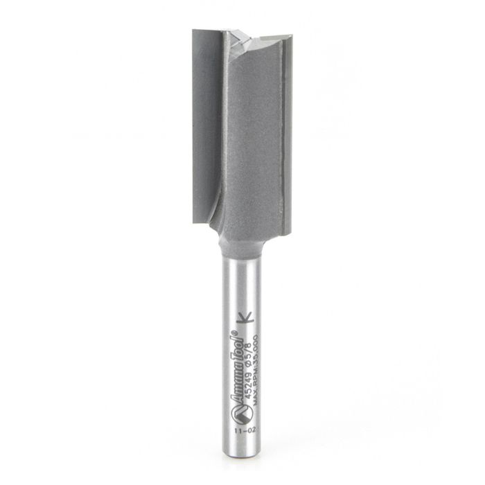 Amana tool 45249 Carbide Tipped Straight Plunge High Production 5/8 D x 1-1/4 CH x 1/4 SHK x 2-7/8 Inch Long Router Bit