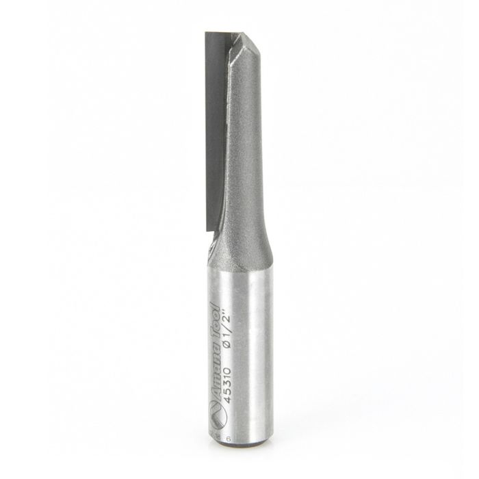 Amana tool 45310 Carbide Tipped Straight Plunge Single Flute High Production 1/2 D x 1-1/2 CH x 1/2 Inch SHK Router Bit