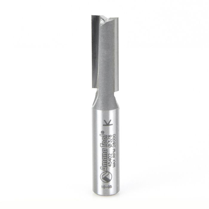 Amana tool 45402 Carbide Tipped Straight Plunge High Production 3/8 D x 1 Inch CH x 3/8 SHK Router Bit