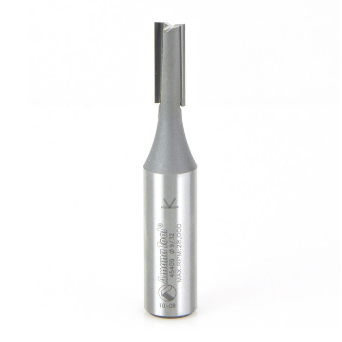 Amana tool 45409 Carbide Tipped Straight Plunge High Production 9/32 D x 3/4 CH x 1/2 SHK x 2-3/4 Inch Long Router Bit