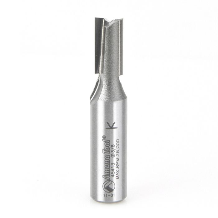 Amana tool 45413 Carbide Tipped Straight Plunge High Production 3/8 D x 3/4 CH x 1/2 SHK x 2-1/2 Inch Long Router Bit