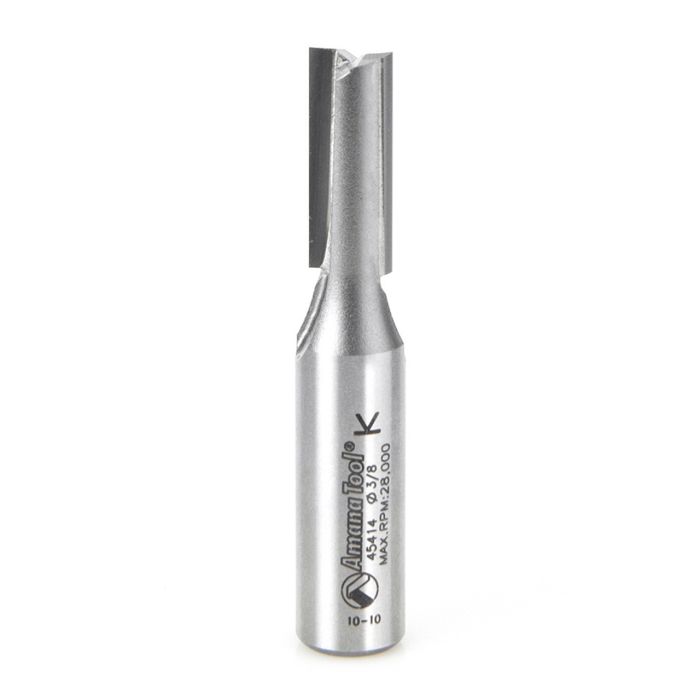 Amana tool 45414 Carbide Tipped Straight Plunge High Production 3/8 D x 1 CH x 1/2 SHK x 2-3/4 Inch Long Router Bit