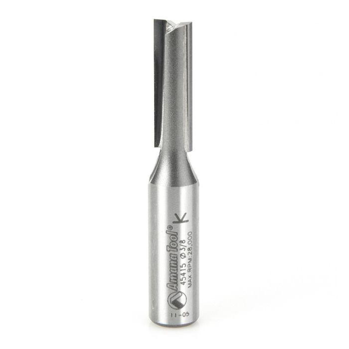 Amana tool 45415 Carbide Tipped Straight Plunge High Production 3/8 D x 1-1/4 CH x 1/2 SHK x 3 Inch Long Router Bit