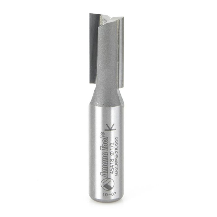 Amana tool 45418 Carbide Tipped Straight Plunge High Production 1/2 D x 1 CH x 1/2 SHK x 2-5/8 Inch Long Router Bit