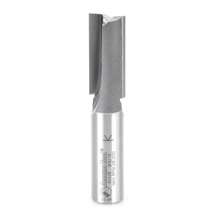 Amana tool 45428 Carbide Tipped Straight Plunge High Production 9/16 D x 1-1/4 CH x 1/2 SHK x 2-7/8 Inch Long Router Bit