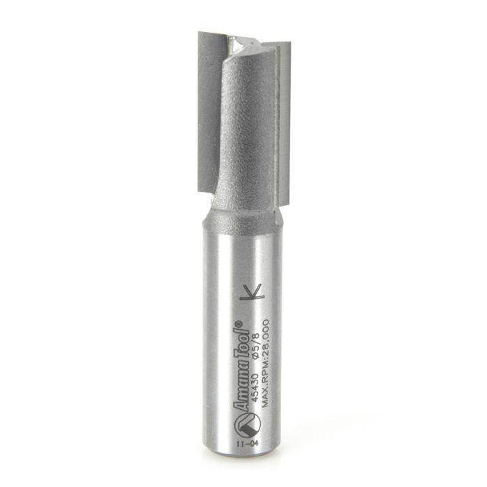 Amana tool 45430 Carbide Tipped Straight Plunge High Production 5/8 D x 1 CH x 1/2 SHK x 2-5/8 Inch Long Router Bit