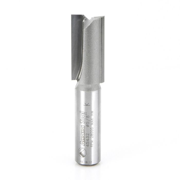 Amana tool 45432 Carbide Tipped Straight Plunge High Production 5/8 D x 1-1/4 CH x 1/2 SHK x 2-7/8 Inch Long Router Bit