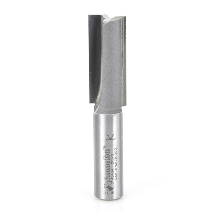 Amana tool 45434 Carbide Tipped Straight Plunge High Production 5/8 D x 1-1/2 CH x 1/2 SHK x 3-1/8 Inch Long Router Bit