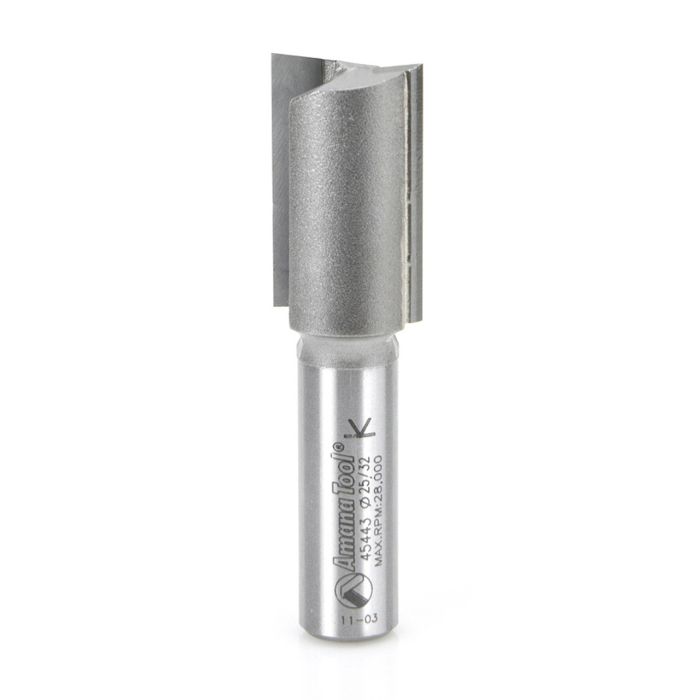 Amana tool 45443 Carbide Tipped Straight Plunge High Production 25/32 D x 1-1/4 CH x 1/2 SHK x 2-7/8 Inch Long Router Bit