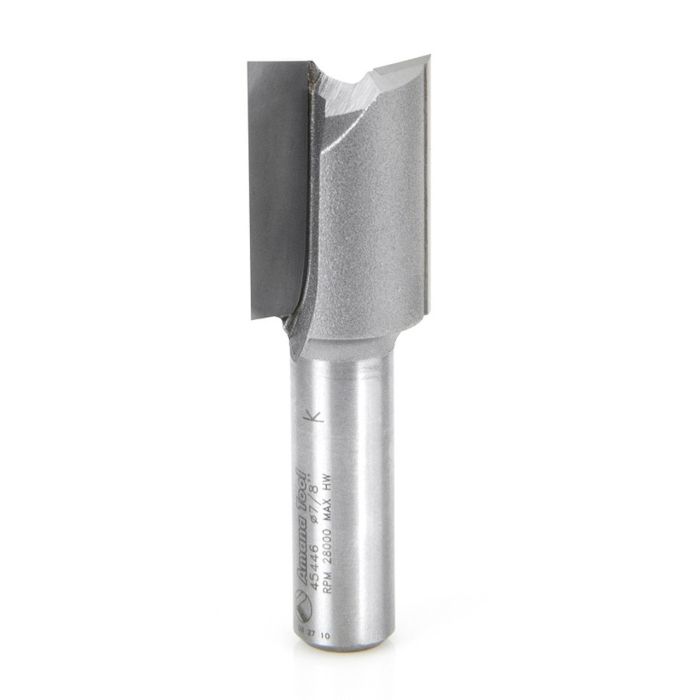 Amana tool 45446 Carbide Tipped Straight Plunge High Production 7/8 D x 1-1/4 CH x 1/2 SHK x 2-7/8 Inch Long Router Bit